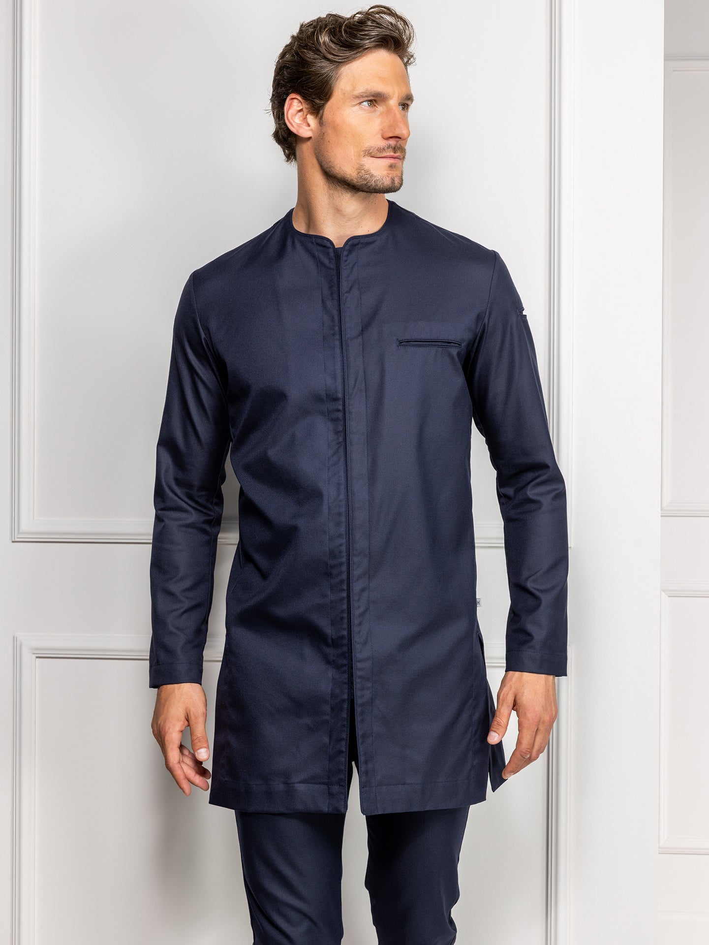 Chef Jacket Jasper Deep Blue by Le Nouveau Chef -  ChefsCotton