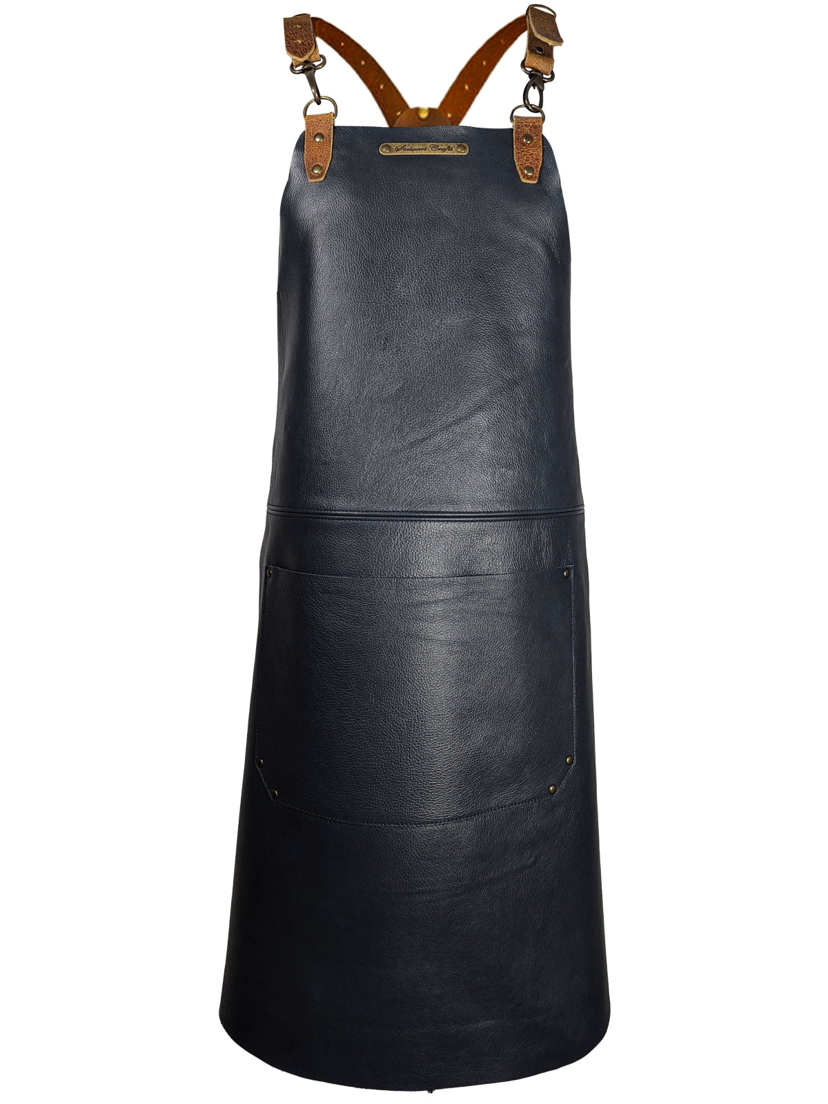 Leather Apron Cross Strap Deluxe Black by Professional -  ChefsCotton