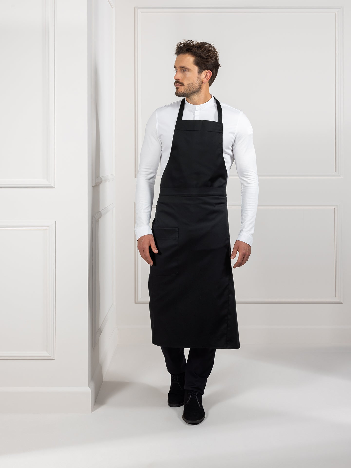 Bib Apron Atlanta Black by Le Nouveau Chef -  ChefsCotton