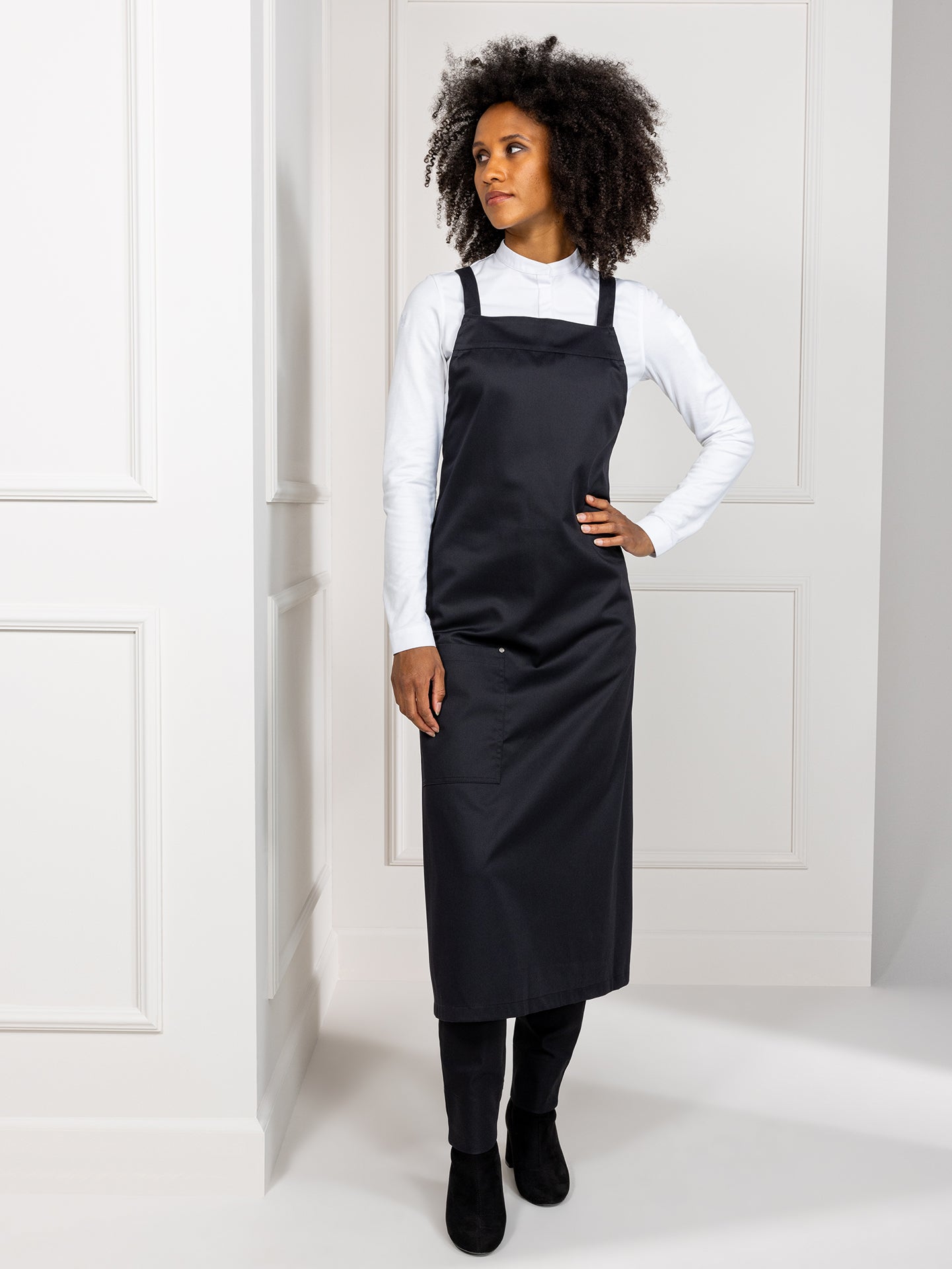 Bib Apron Erik Black by Le Nouveau Chef -  ChefsCotton