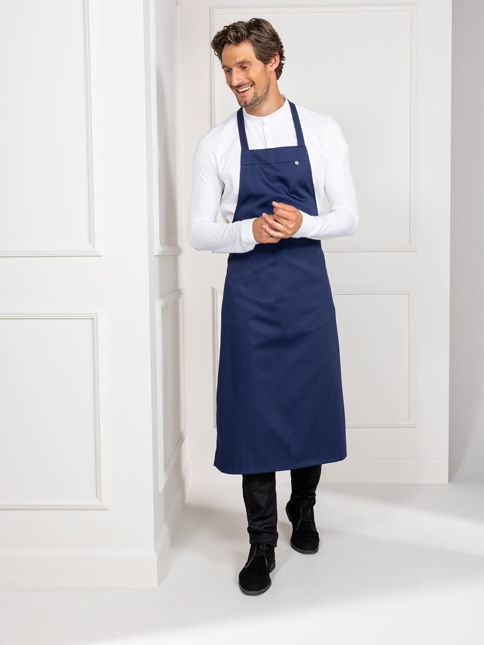 Bib Apron Denver Navy by Le Nouveau Chef -  ChefsCotton