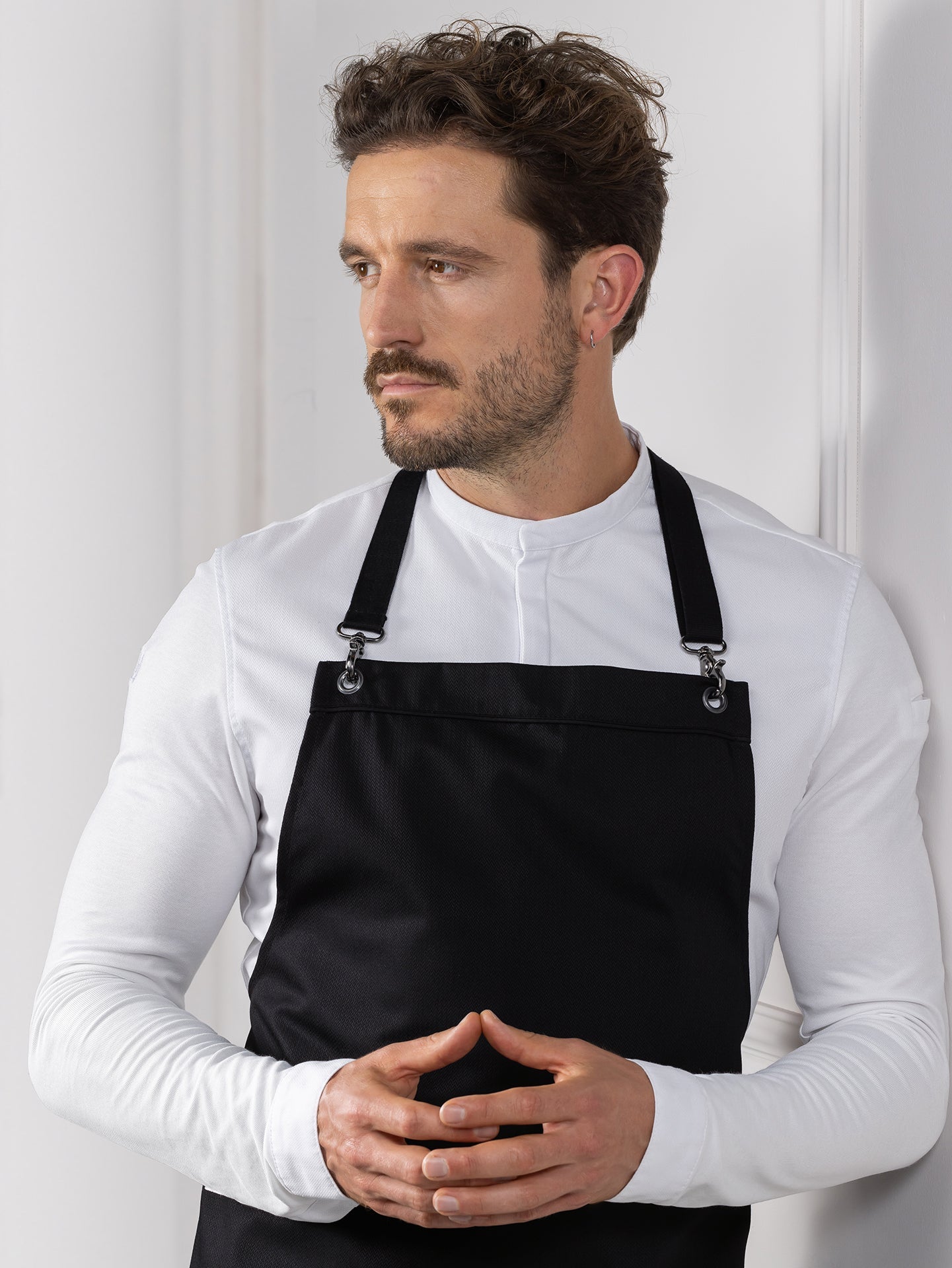 Bib Apron Davos Black by Le Nouveau Chef -  ChefsCotton