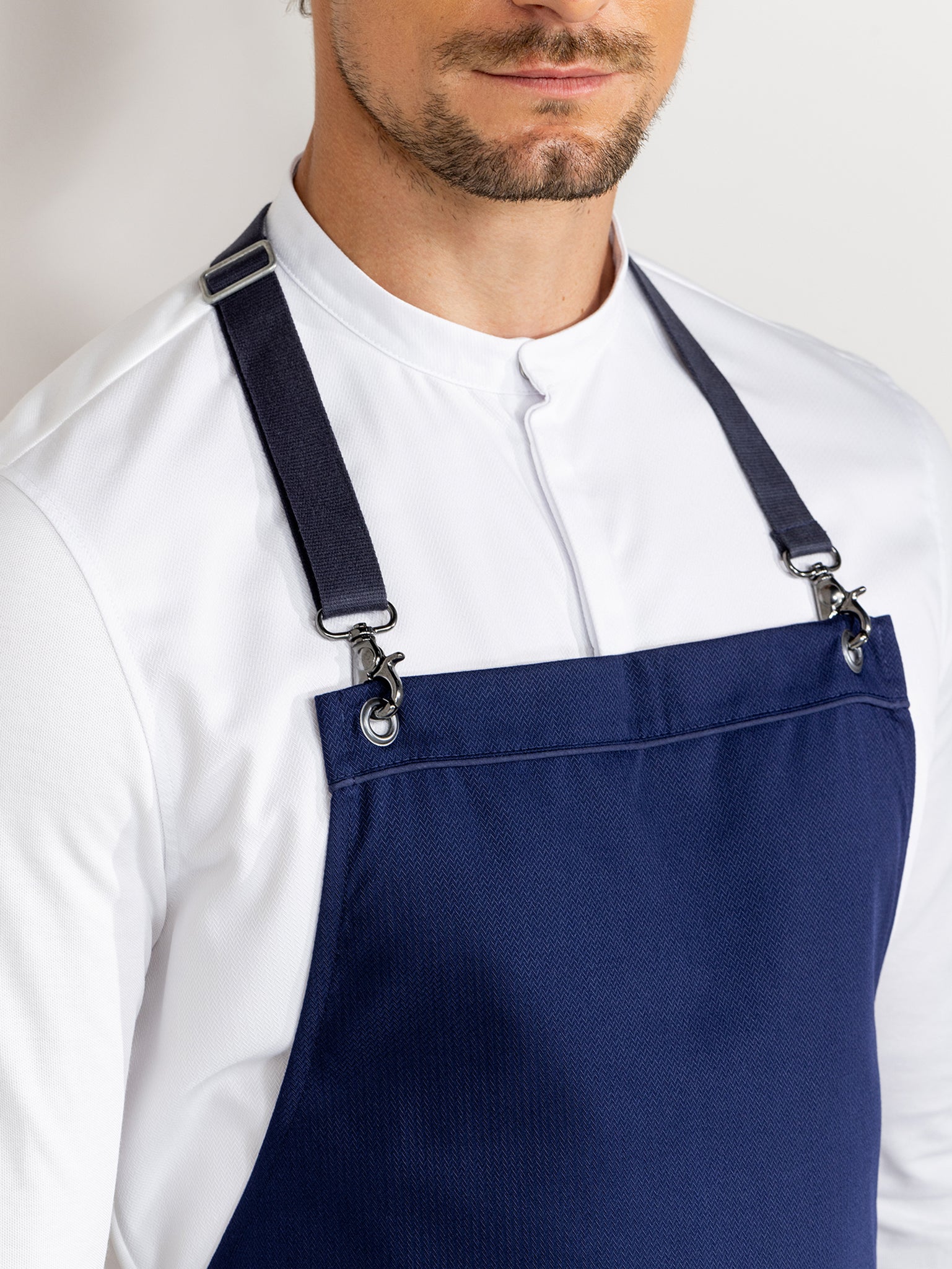 Bib Apron Davos Patriot Blue by Le Nouveau Chef -  ChefsCotton