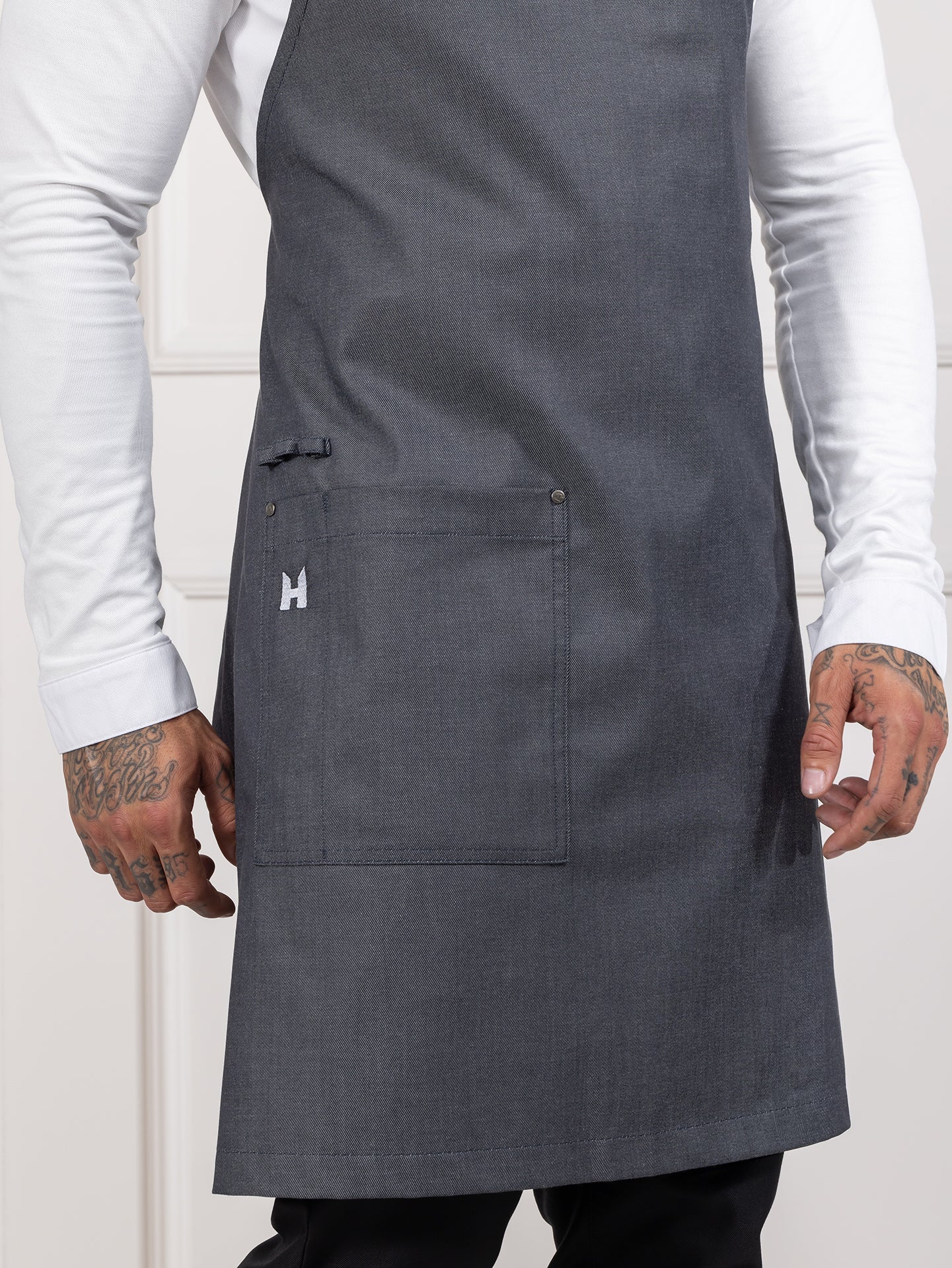 Bib Apron Eden Black Denim by Le Nouveau Chef -  ChefsCotton