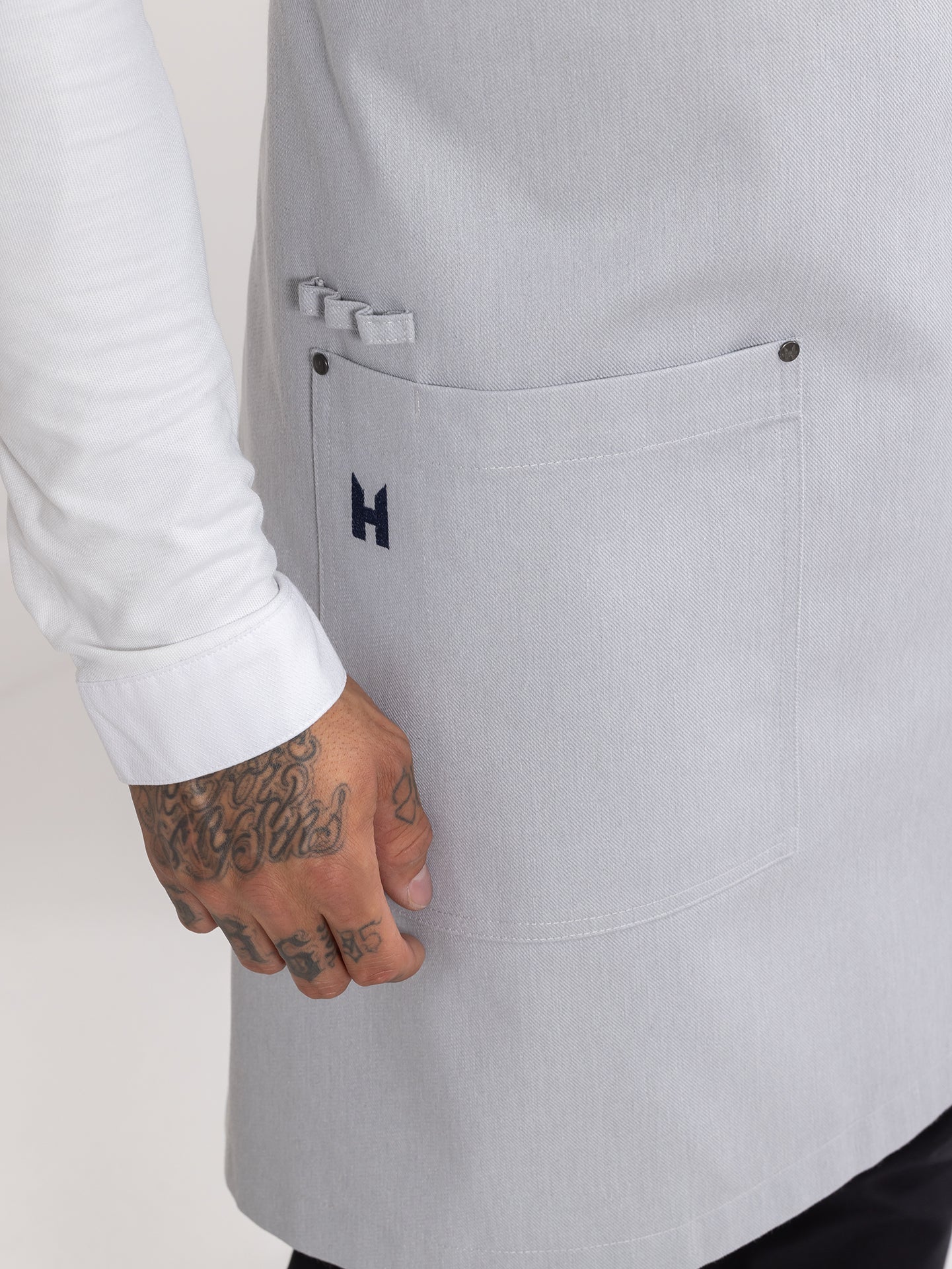 Bib Apron Eden Heavy Grey Denim by Le Nouveau Chef -  ChefsCotton