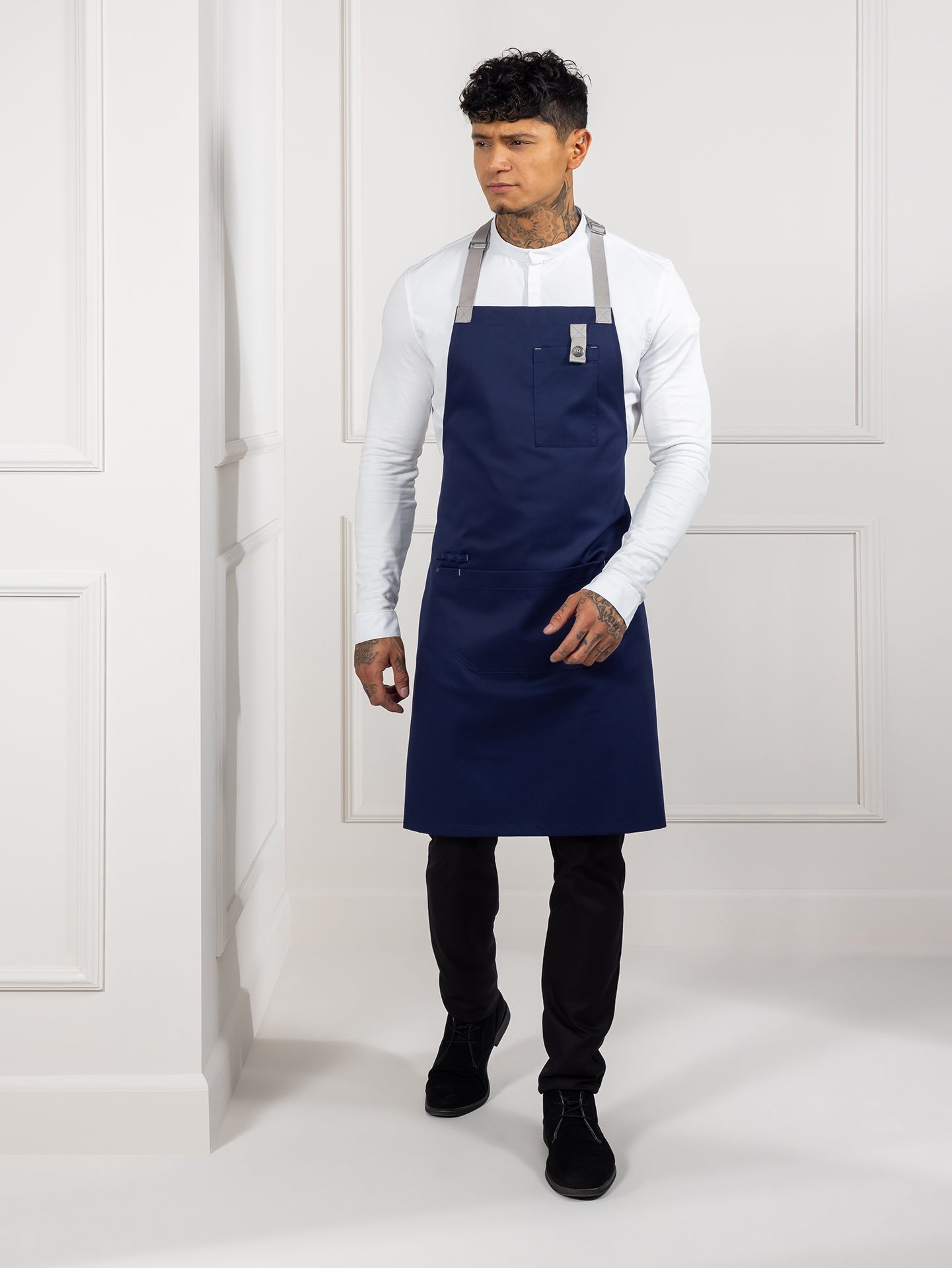 Bib Apron Seattle Navy by Le Nouveau Chef -  ChefsCotton