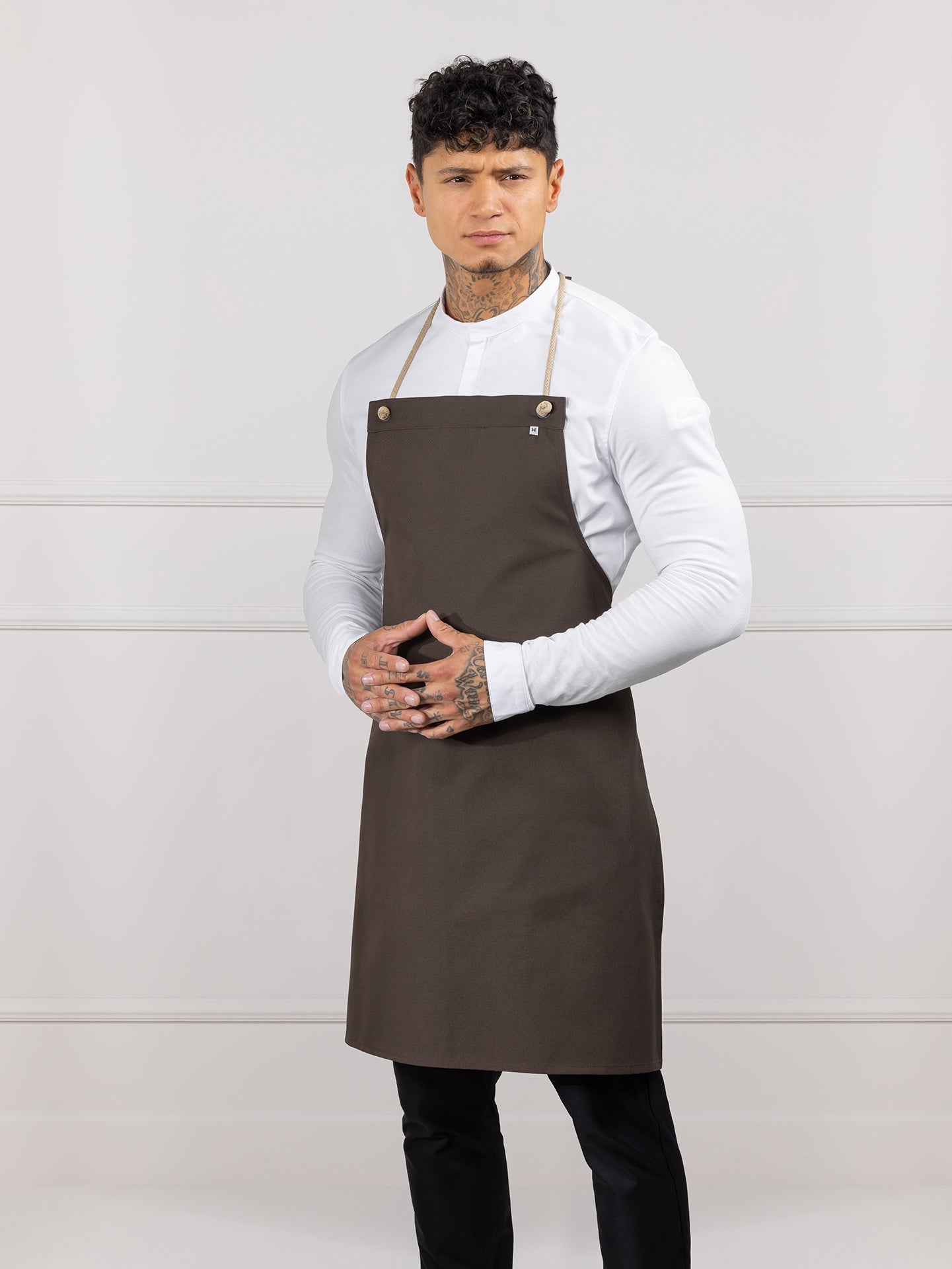 Bib Apron Spanish One Brown Canvas by Le Nouveau Chef -  ChefsCotton