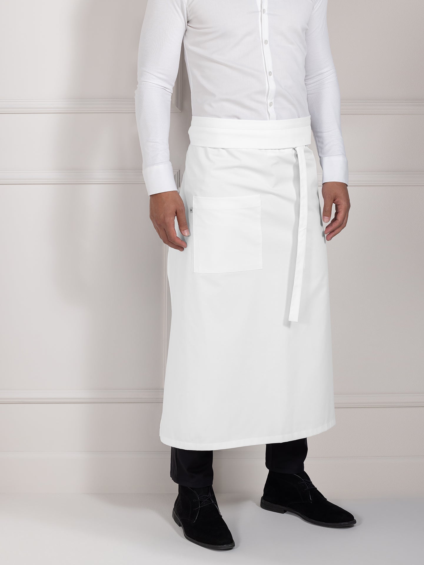 Apron Nicolas White by Le Nouveau Chef -  ChefsCotton