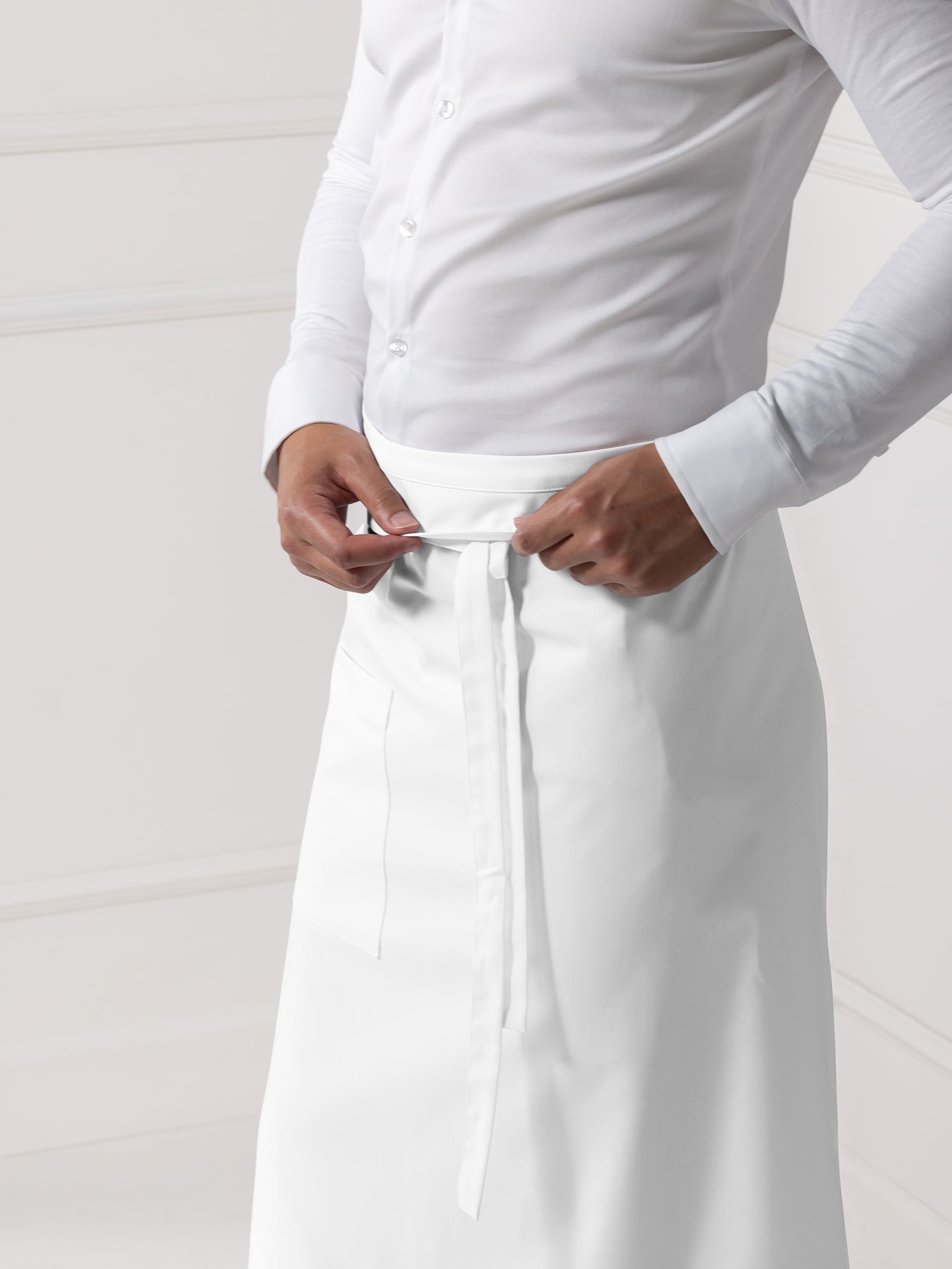 Apron Nicolas White by Le Nouveau Chef -  ChefsCotton