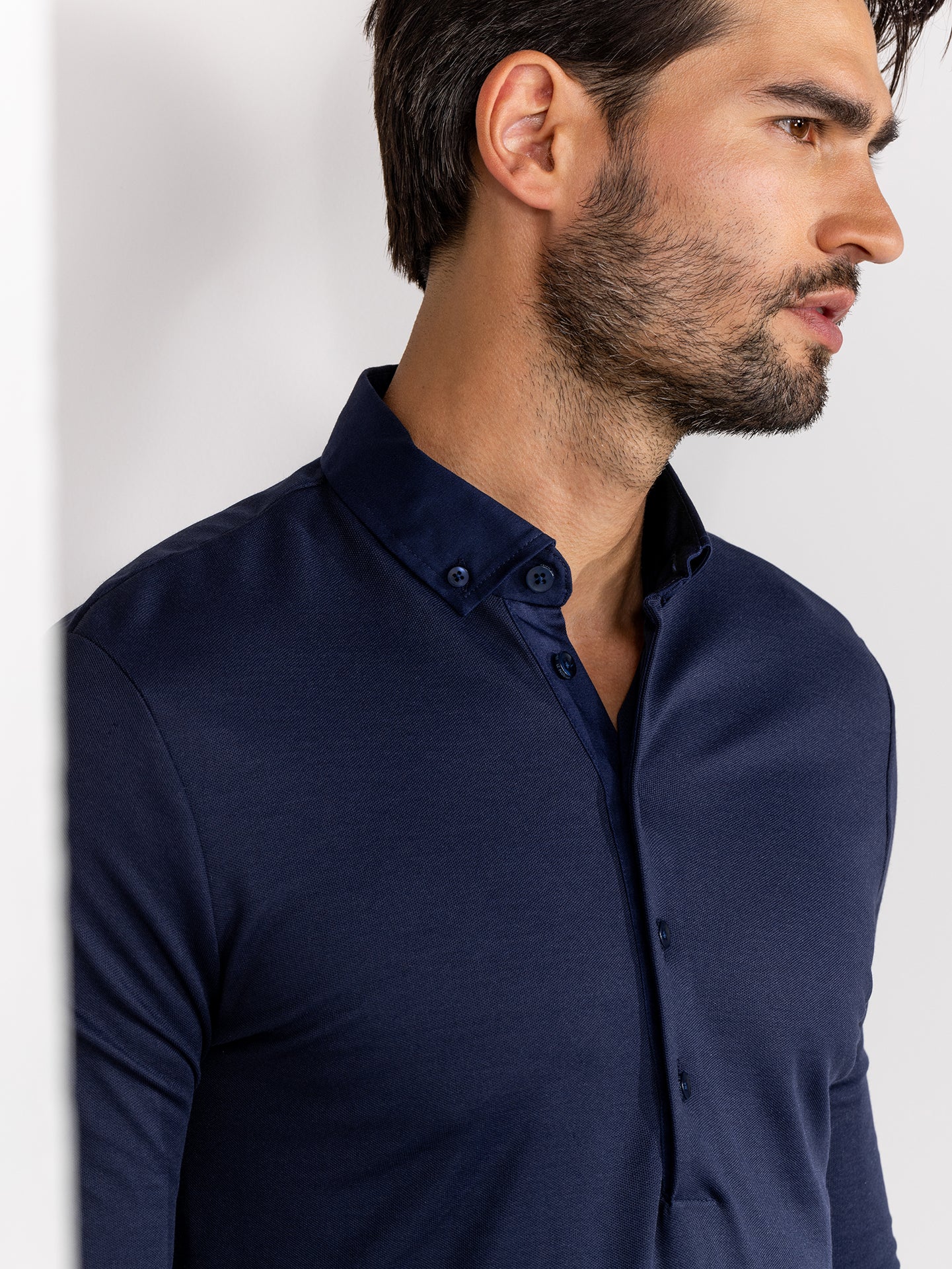 Longsleeve Polo Enzio Patriot Blue by Le Nouveau Chef -  ChefsCotton