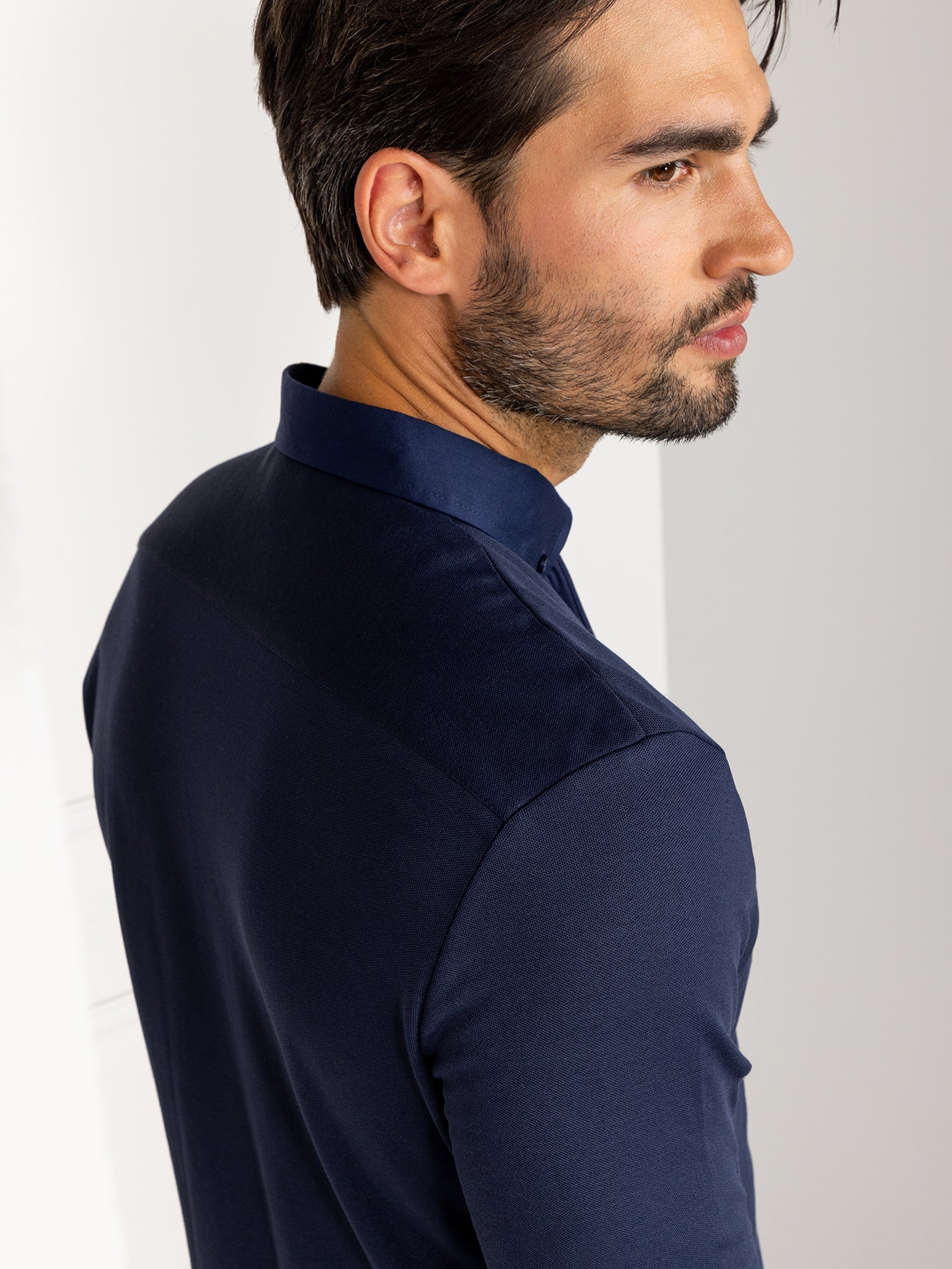 Longsleeve Polo Enzio Patriot Blue by Le Nouveau Chef -  ChefsCotton