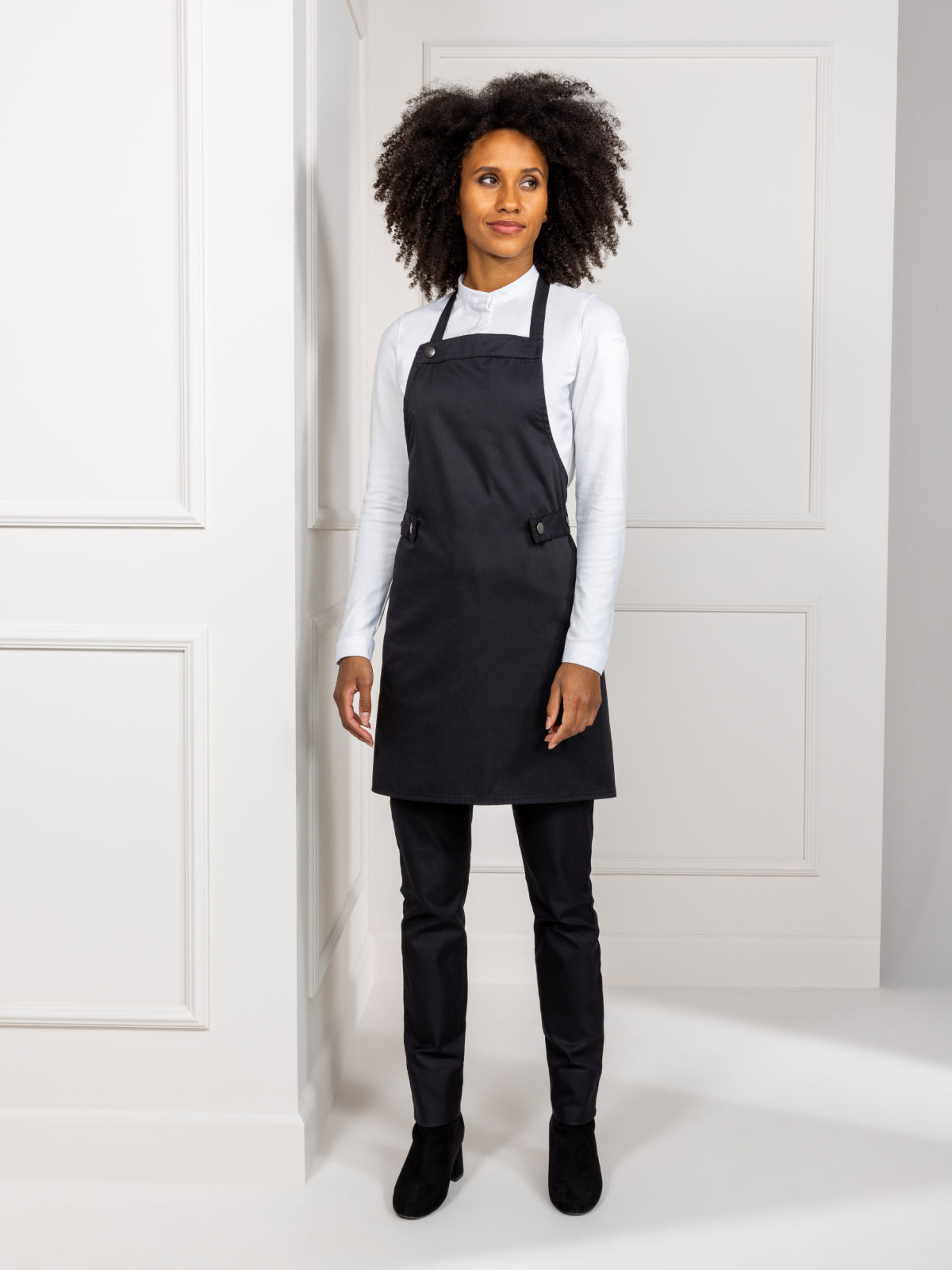 Bib Apron Dallas Black by Le Nouveau Chef -  ChefsCotton