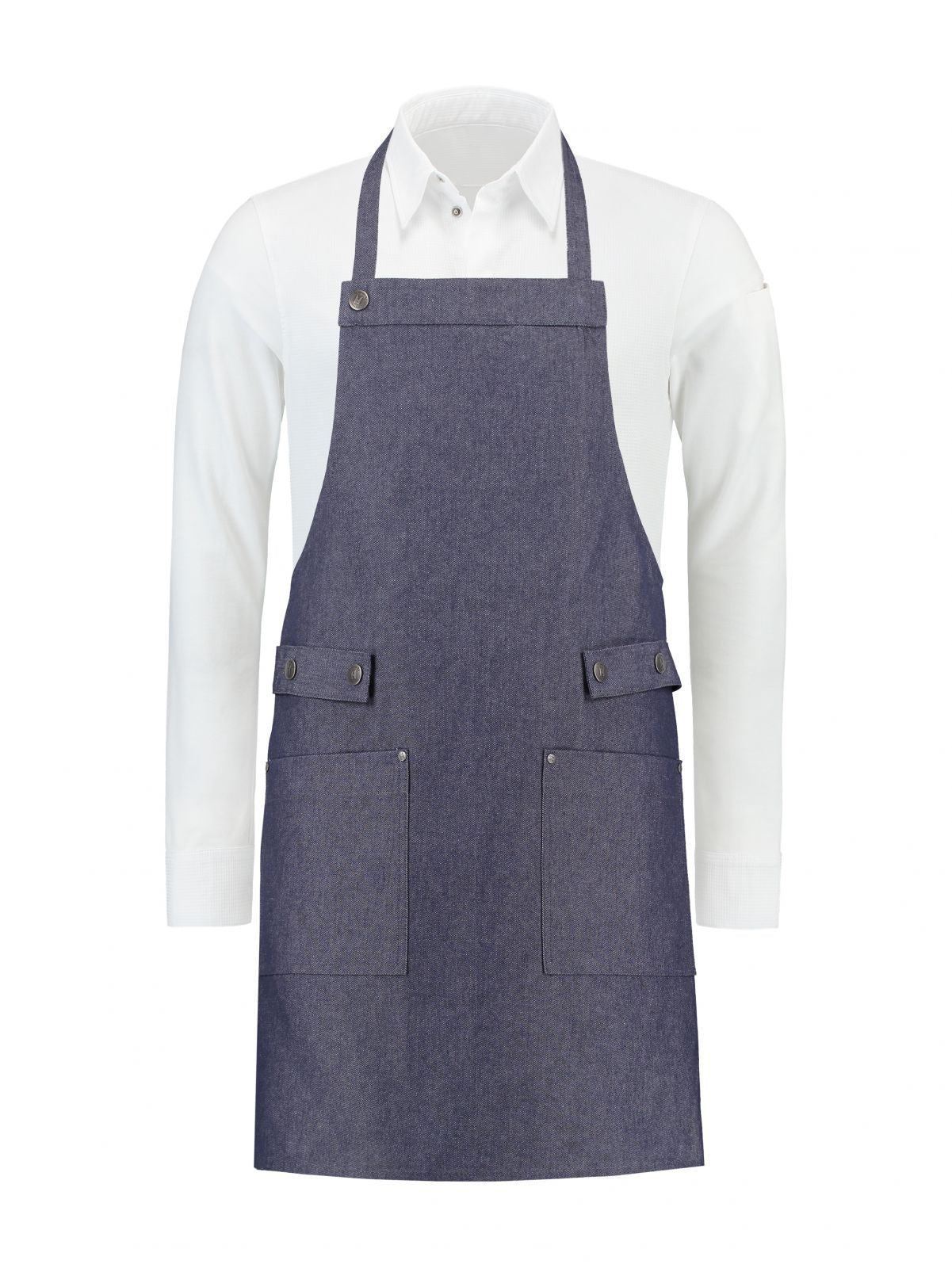 Bib Apron Dakota Heavy Blue Denim by Le Nouveau Chef -  ChefsCotton