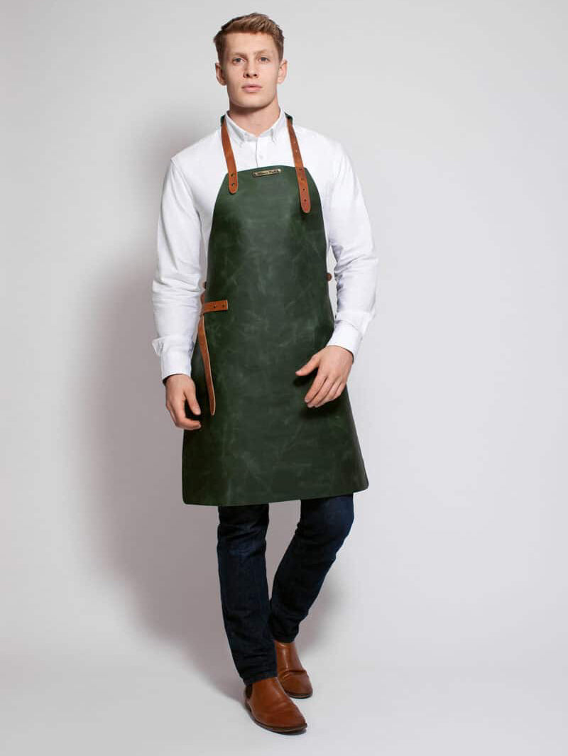 Leather Apron Basic Green by Professional -  ChefsCotton