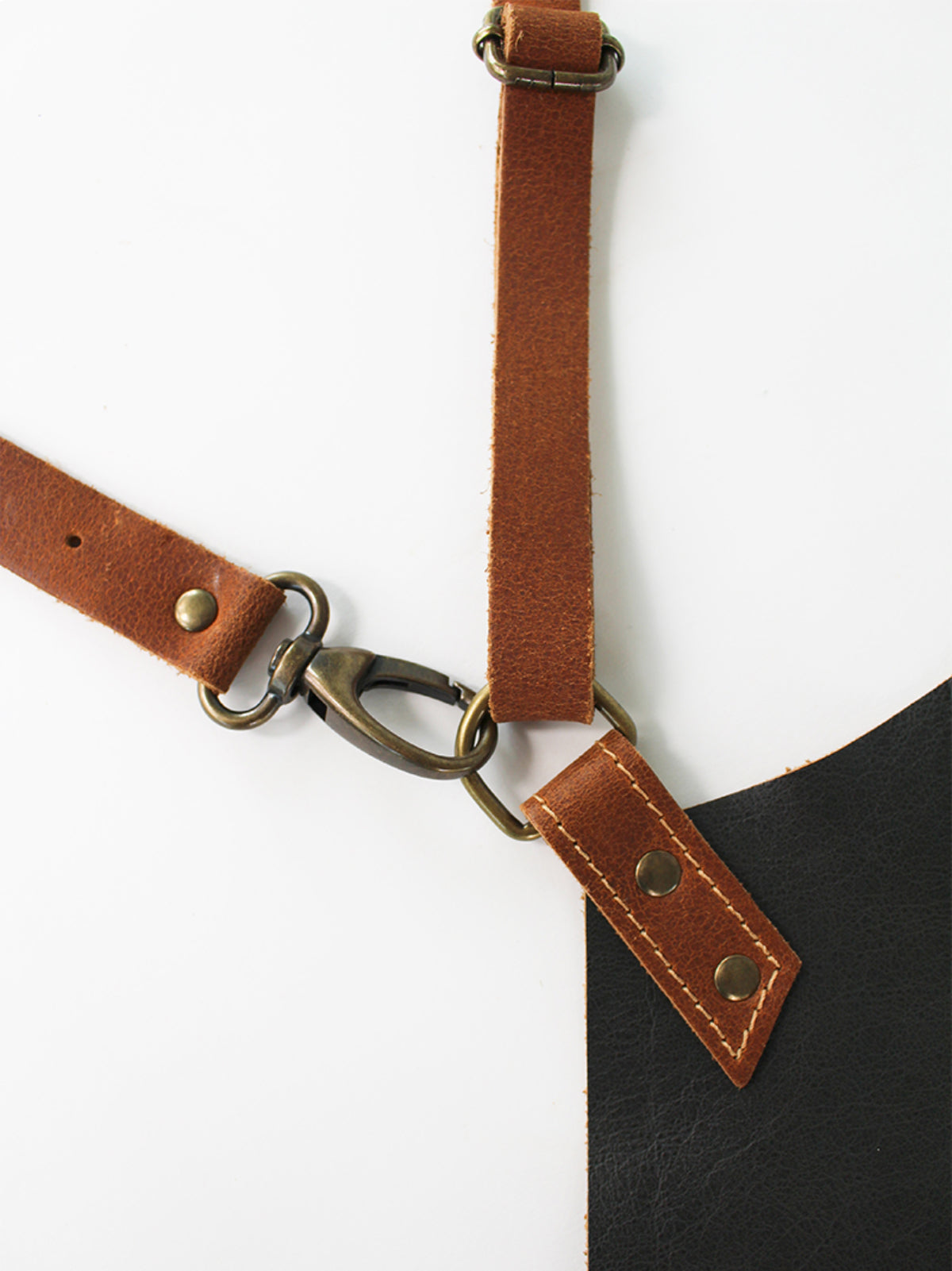 Leather Apron Cross Strap Deluxe Black by Professional -  ChefsCotton