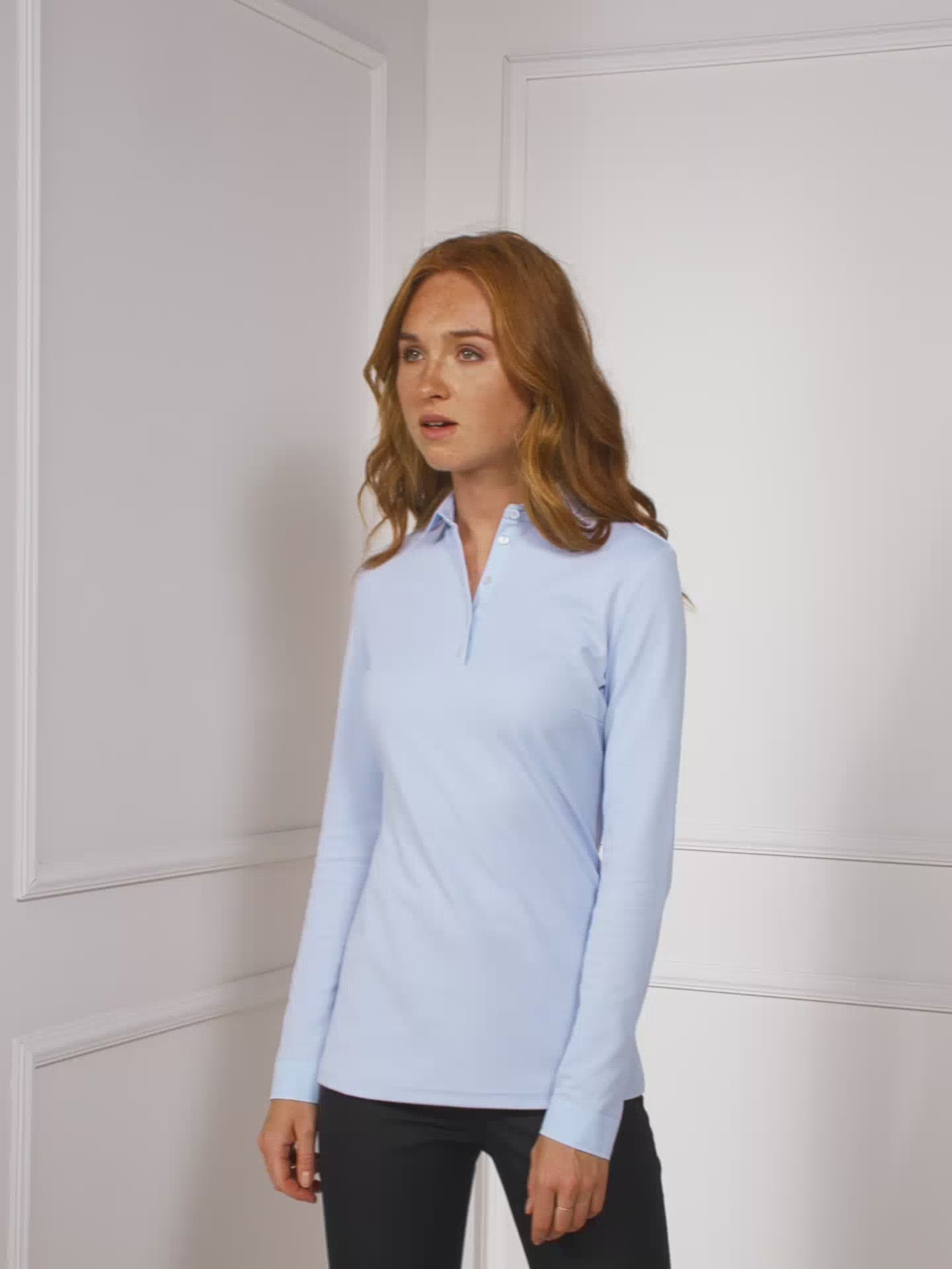 Longsleeve Polo Alice Light Blue by Le Nouveau Chef